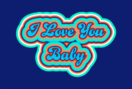 Retro inspirational love slogan print - Colorful cute vector calligraphy text illustration for kids - girl tee - t shirt and stickerのイラスト素材