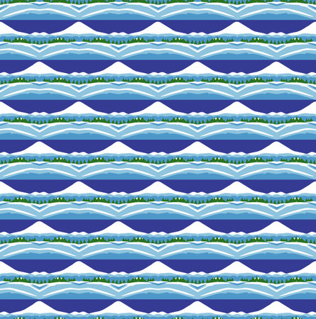Seamless very pattern made of winter landscapesのイラスト素材