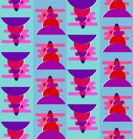 Snowmen and snowflakes, Christmas seamless vector patternのイラスト素材