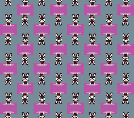 Black Rabbit, symbol of the year 2023 according to the Eastern calendar, seamless pattern, Chinese new yearのイラスト素材