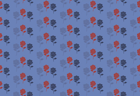 Luxury seamless ornament made of rozes on dark backgroundのイラスト素材