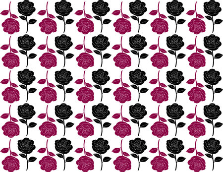 Seamless vector pattern made of rose flowerのイラスト素材