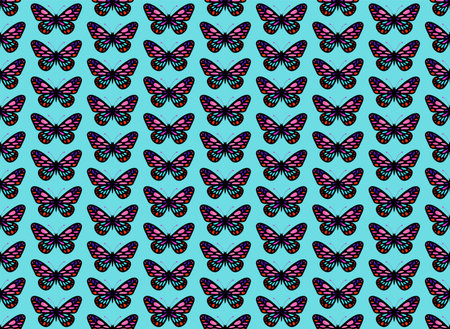 Beautiful colorful butterflies, seamless pattern, vector ornamentのイラスト素材
