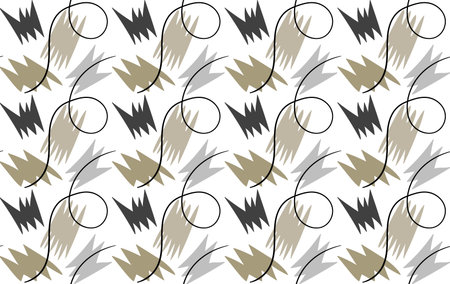 Fashionable seamless pattern in earthy tones - vector lines and spotsのイラスト素材