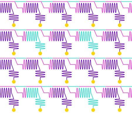 Quantum computer PCB wires, seamless pattern, vector qualityのイラスト素材