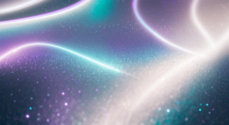 Modern abstract background with holographic gradients, designer lighting, pastels with milky glassmorphism effect, soft touch, space and universe mood, AI Generatedの素材