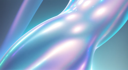 Abstract holographic background with plastic body like shapes, polyethylene, AI Generated.の素材