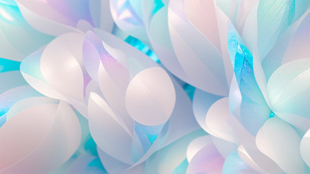 Modern abstract background with holographic gradients, designer lighting, pastels with milky glassmorphism effect, soft touch, space and universe mood, AI Generatedの素材