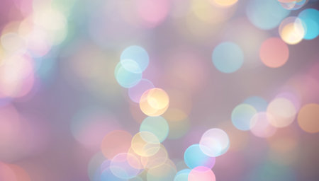 Abstract pastel hologrpahic bokeh background with bokeh effect. AI Generated.の素材
