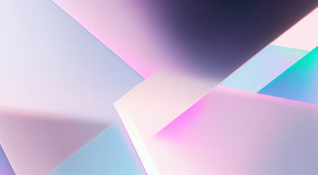 Abstract crystal geometry background with geometric shapes, macro view, refraction, holographic gradients, AI Generatedの素材