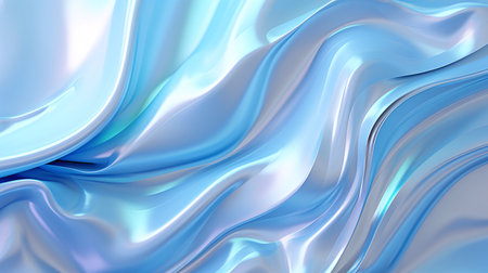Blue and purple pastel waves with metallic sheen, 16:9 abstract background, holographic foil wavy wave pattern - AI Generatedの素材