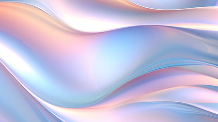 Blue and purple pastel waves with metallic sheen, 16:9 abstract background, holographic foil wavy wave pattern - AI Generatedの素材