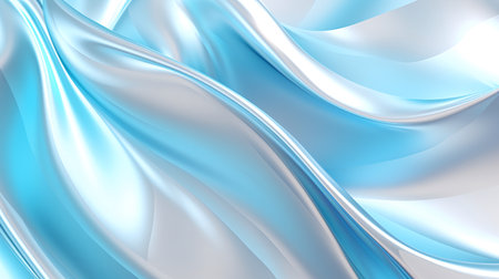 Blue and purple pastel waves with metallic sheen, 16:9 abstract background, holographic foil wavy wave pattern - AI Generatedの素材