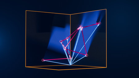 Science Meets Art: A Colorful Display of Vector Mathematics, 3D rendering.の写真素材