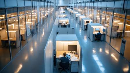 Interior of a modern office. Business people working in the officeの素材