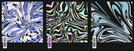 Marble seamless patterns set. Hand drawn texture. Vector illustration.