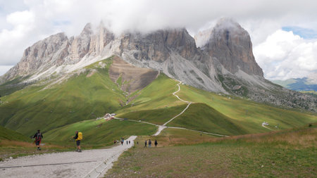 Panoramic mountain viewの写真素材
