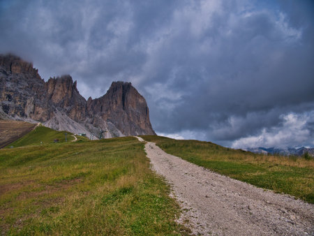 A typical way in Mountainの写真素材