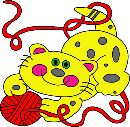 yellow catのイラスト素材