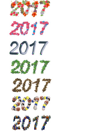 Christmas new year 2017 font numbers