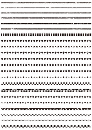 Black and white ruled line set with blur and blurのイラスト素材