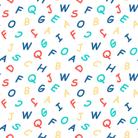 Seamless Pattern Alphabet, Back to School Design, Background, Wall Paper, Decorationのイラスト素材