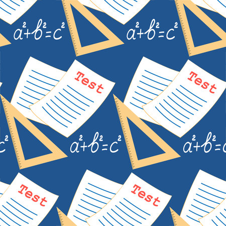Seamless Pattern Geometry Test, Back to Schooのイラスト素材