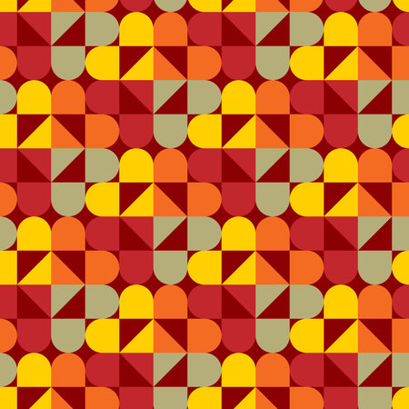 Seamless Autumn Retro pattern, Nature design, Fall maple, oak, chestnut leaves for decoration, Perfect for scrapbooking background, textile and wallpaper, Hand drawn vectorのイラスト素材