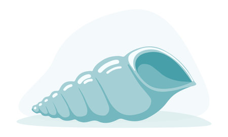 Clip art of hand drawn sea shell silhouette on isolated background. Design for summertime celebration, scrapbooking, wedding invitation, textile, home decor, nursery decoration.のイラスト素材