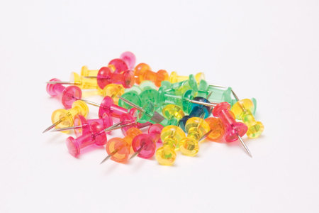 Multicoloured Pins, isolated on white