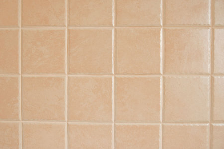 Tiled kitchen wall, abstract background horizontalの写真素材