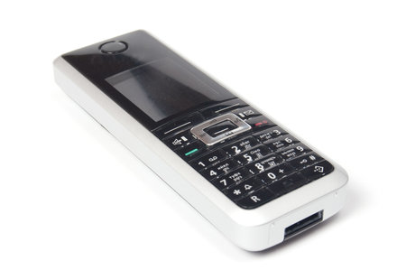 Cordless phone, isolated on white backgroundの写真素材