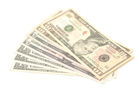 American dollars, isolated on white