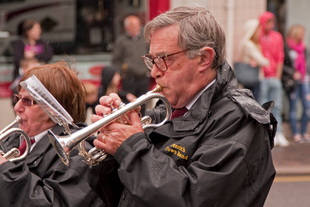 Penrith Town Band.  An unidentified member of Penrith Town Band takes part in the annual May Day...