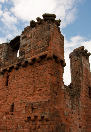 Penrith Castle.  The castle is situated in a public park in Penrith, Cumbria, northern England and was built at the end of the 14th century to defend the area from invasion by Scottish invaders.のeditorial素材