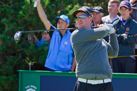 David Duval.  American golfer David Duval on the final day of practice for the 2012 British Open Golf Championship played at Royal Lytham & St Annes.のeditorial素材