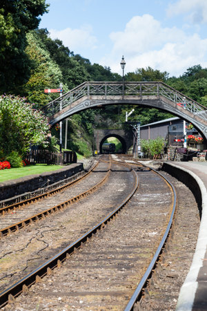 Haverthwaite Railway Station.  Haverthwaite Station.  The station is on the preserved Lakeside and Haverthwaite Railway in northern England.のeditorial素材