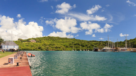 Nelsons Dockyard, is a national park on the island of Antigua.  It is the only continually working Georgian shipyard in the world.のeditorial素材