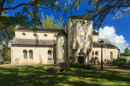 St James Parish Church, is located in Holetown, St James, Barbados.  The church, built of coral stone, is the oldest church in Barbados.のeditorial素材