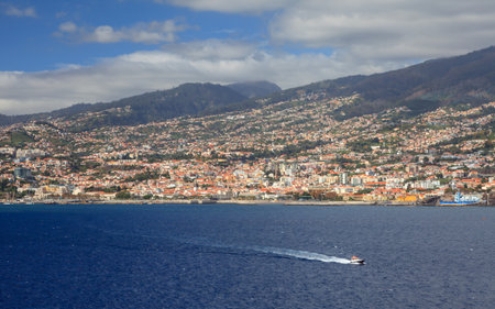 Funchal Waterfront.  The waterfront of Funchal on the Portuguese island of Madeira.の写真素材