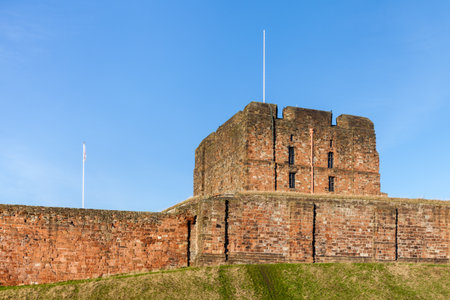 Carlisle Castle in Cumbria, northern England.  The castle was built in the 12th century to defend the area from invasion by Scottish invaders.のeditorial素材