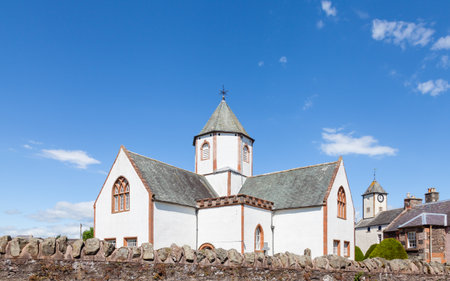 Lauder Old Parish Church.  Lauder Old Parish Church was built in 1673 and is situated in Lauder, the Scottish Borders.  The church has an octagonal central tower.の写真素材