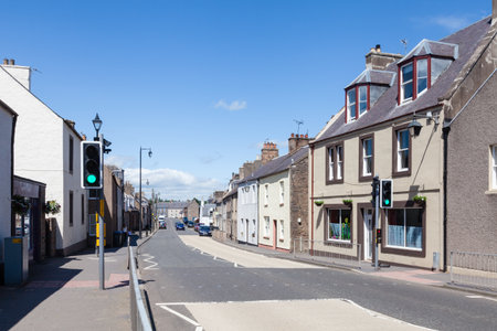 The view along Lauder high street.  Lauder is a small town in the Scottish borders.のeditorial素材