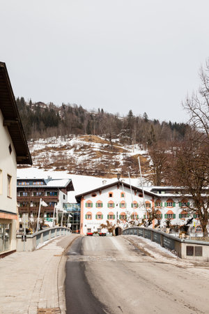 The view across the Glockner Bridge.  The bridge spans the Salzach River in the town of Bruck in the state of Salzburg, Austria.のeditorial素材