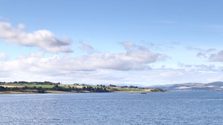 The Black Isle.  The view from Invergordon across Cromarty Firth to the Black Isle.  The Black Isle is a peninsula within Ross and Cromarty in the Scottish Highlands.の写真素材