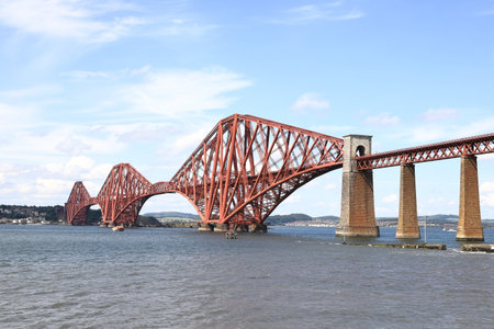 The view from South Queensferry in the east of Scotland towards the Forth Bridge. The cantilever...