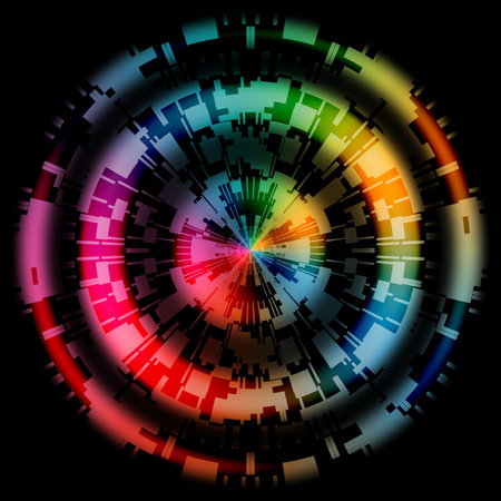 Abstract Technology Rainbow Color Wheel Designの写真素材