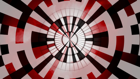 Abstract Black Red White Round Design Backgroundの写真素材