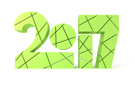 Year 2017 3D Typeface Design 3D Renderingの写真素材
