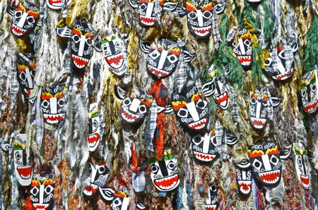 Frightening of ghost mask for saleの写真素材